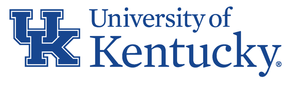 University of Kentucky in wildcat blue. The UK is in an interlocking collegiate font.